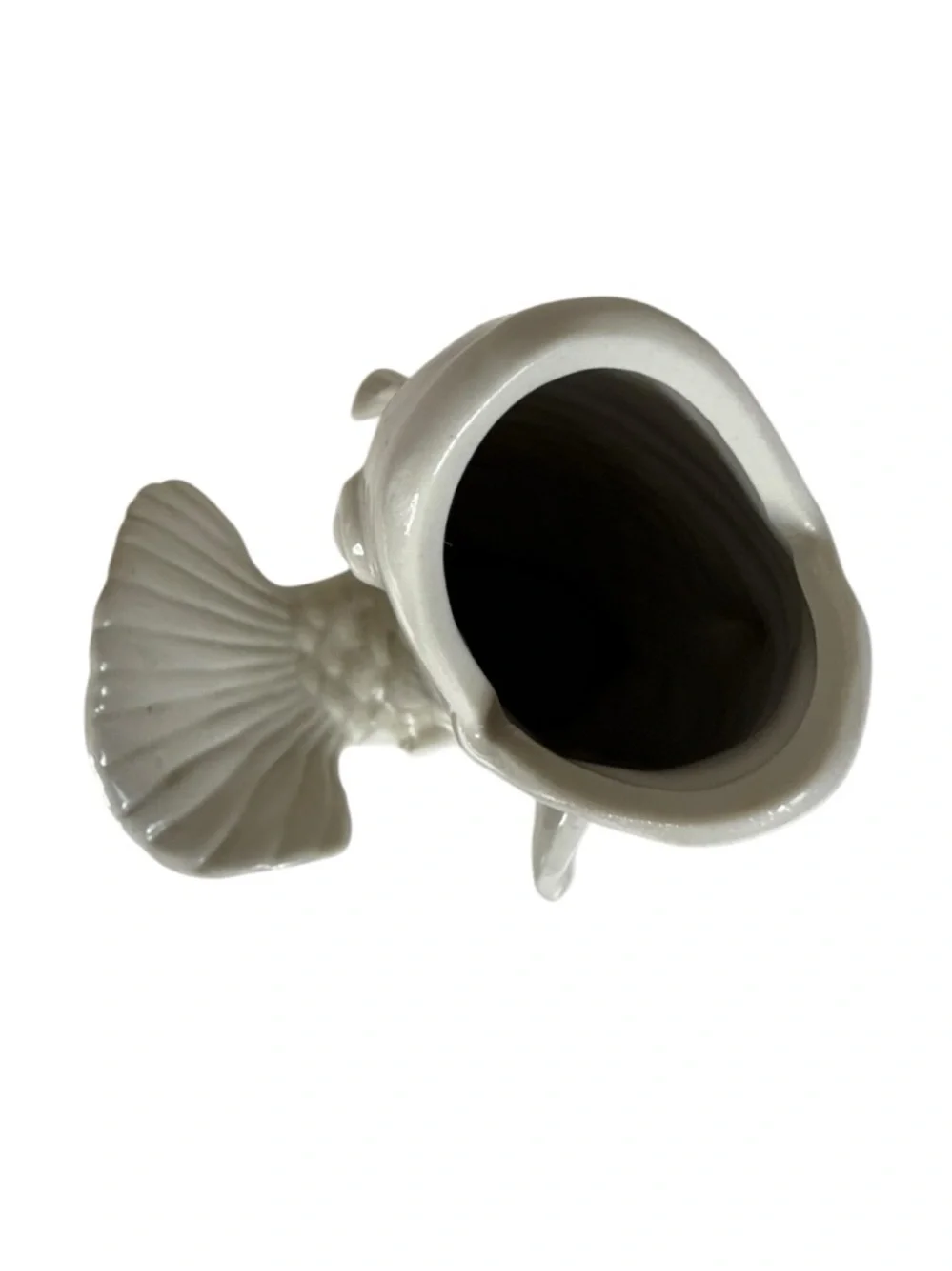 White Ceramic Fish Vase - Elegant Home Accent‎